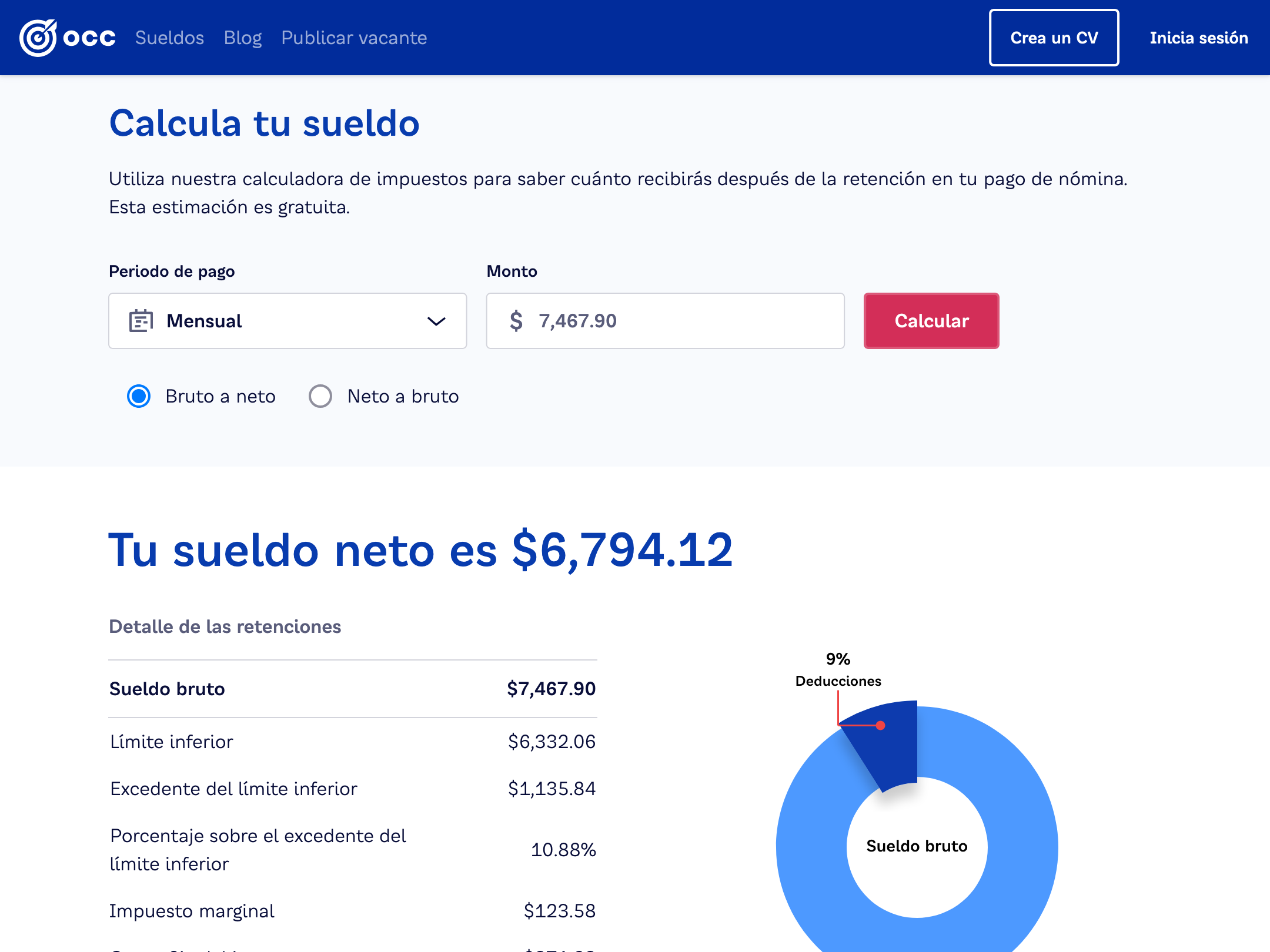 Calculadora de ISR para empleados de OCC Mundial